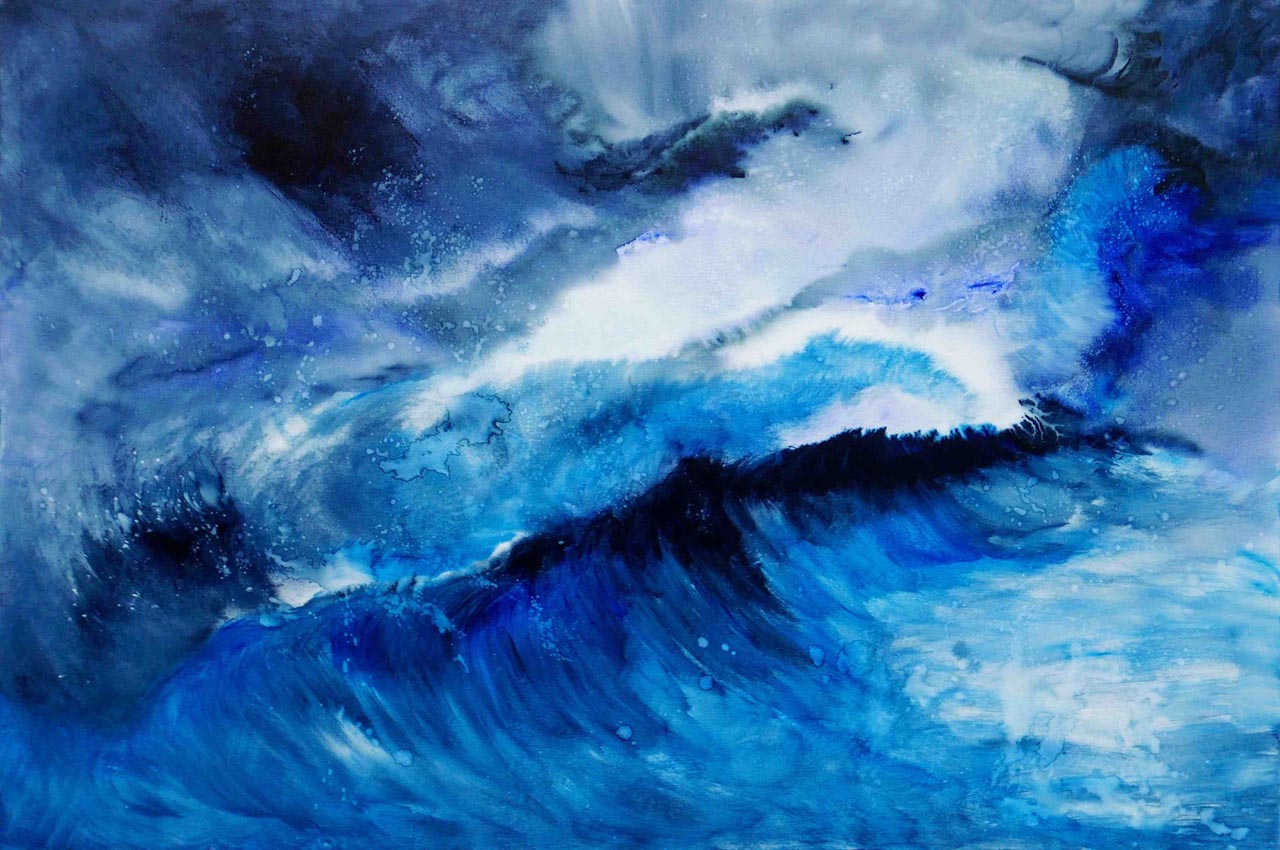 “La tua voce il mio silenzio” di Mascardi Laura, 2025. Acquerello, cm 100x150.